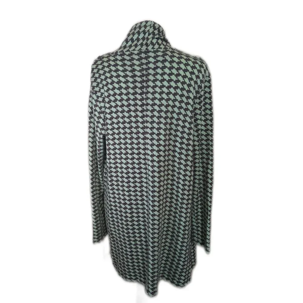 The Limited mint green & gray houndstooth pattern open front cardigan XL